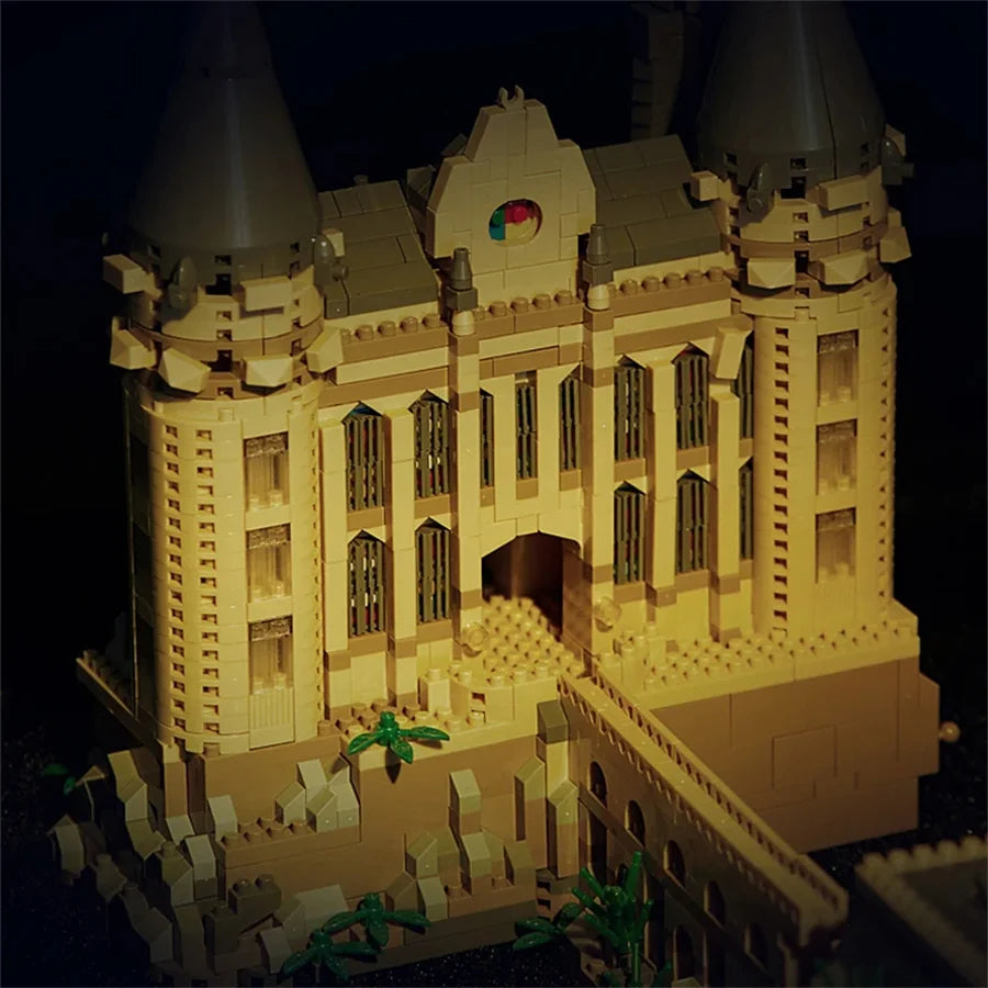6369pcs Creative Magic Castle Building Blocks with Light STEM Educational Toy DIY Model Kit Desktop Decoration Gift for Kids