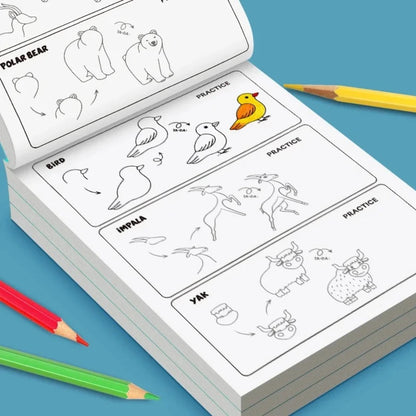Kids Step by Step Drawing Book DIY Coloring Pages Learn How to Draw Easy Tutorial Creative Art Activity Gift for Children
