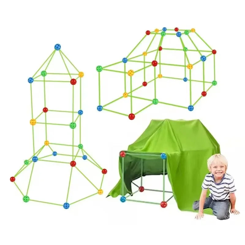 New Arrival Hot Children Indoor Creative Construction Tunnel Castle Play Set Tents Building Play Houses Kids DIY Tent Toys