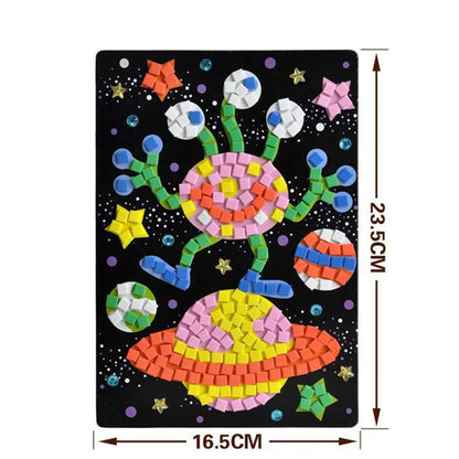 Creative Kids Game  Early Educational DIY Kits 3D Mosaics Puzzle  drawing toys Stickers EVA Foam