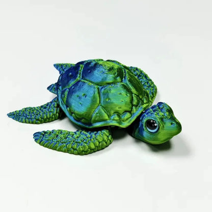 Creative Kids Toy 3D Printed Turtle Figurine Movable Joints | Desktop Decor for Christmas & Birthday Gifts
