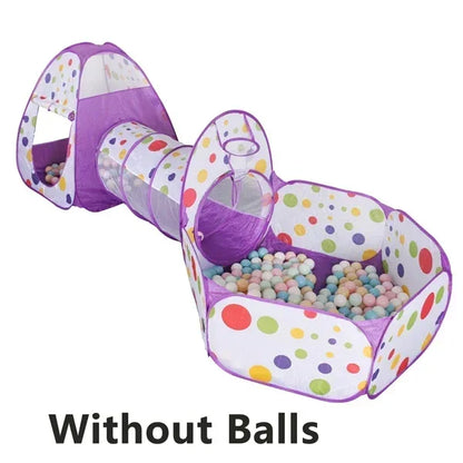 Portable 3 In 1 Kids Play Set Tent Ball Pit Crawling Tunnel Ball Pool Playpen Yard Room Indoor Playground Gift Toy For Children