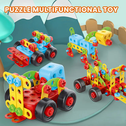 Children Toys Career Role Play Toys Toolbox Screw Electric Drill Building Block Disassembly Educational Toys Kids Work Tools Boy