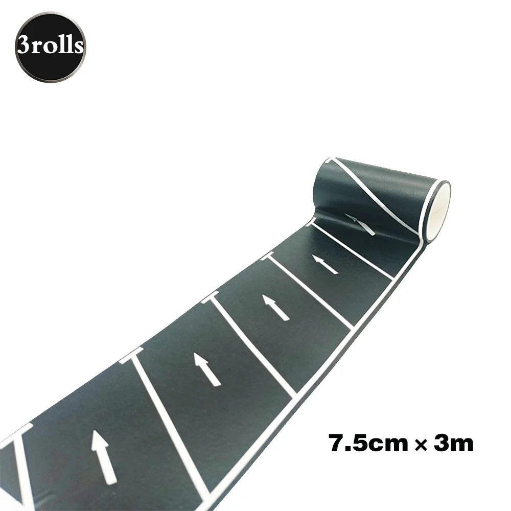Creative Road Tapes Traffic DIY Highway Train Railway Tape Cartoon Car Stickers for Kids Racing Car Birthday Party Creative Gift
