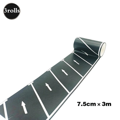 Creative Road Tapes Traffic DIY Highway Train Railway Tape Cartoon Car Stickers for Kids Racing Car Birthday Party Creative Gift