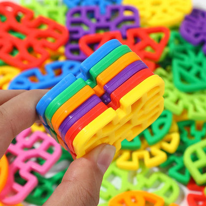 Montessori Geometric Shapes Interlocking Building Blocks for Kids Fun and Educational Gifts Creative Construction Toys