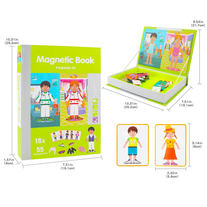 Kids Intelligent 3D Jigsaw Toys Magnetic Puzzle Book Brain Training Games Montessori Educational Toys for Xmas Toys Kids Gifts