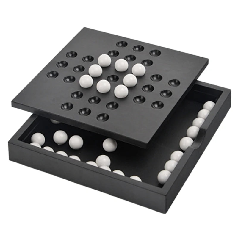 Kids and Adult Board Game Puzzle Toy Single Player Strategic Checkers Board Game for Intellectual Development 24BD