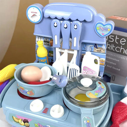 Kids Electric Kitchen Toy Set with Light & Sound Effects, Fun Educational Cooking Playset for Imaginative Role Play & Learning