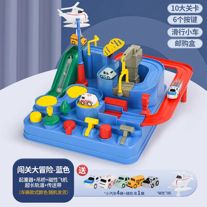 Hot Kids Educational Car Toys for Boys Track Adventure Brain Table Games Rail Cars Mechanical Parking Lots Children Xmas Gifts