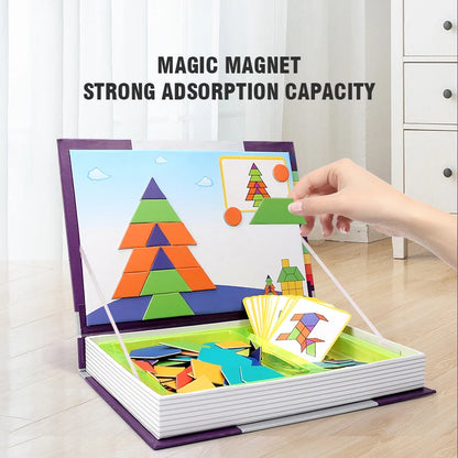 Montessori Children Intelligent Magnetic Book 3D Cartoon Puzzles Jigsaw Brain Training Game Educational Toys Kids Birthday Gift