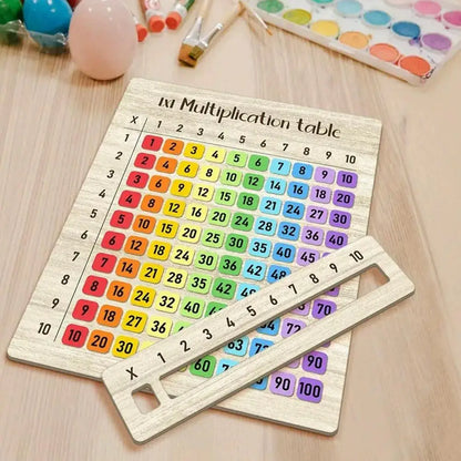 Montessori Wooden Multiplication Table Rainbow Math Learning Board Set Educational Wood Grid Toys For Back To School Gift