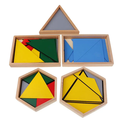 Montessori Constructor Triangle Building Maths Educational Game Set for Kids