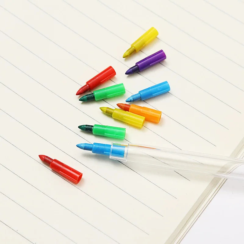 Kids Gift 4Pcs 10 Colors Crayon Creative Building Blocks Crayon Cute Kawaii Graffiti Pens For Painting Korean Stationery Student