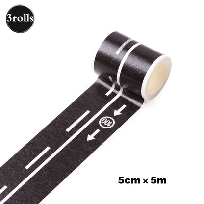 Creative Road Tapes Traffic DIY Highway Train Railway Tape Cartoon Car Stickers for Kids Racing Car Birthday Party Creative Gift