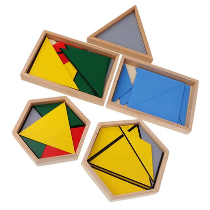 Montessori Constructor Triangle Building Maths Educational Game Set for Kids
