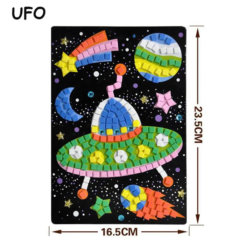Creative Kids Game  Early Educational DIY Kits 3D Mosaics Puzzle  drawing toys Stickers EVA Foam