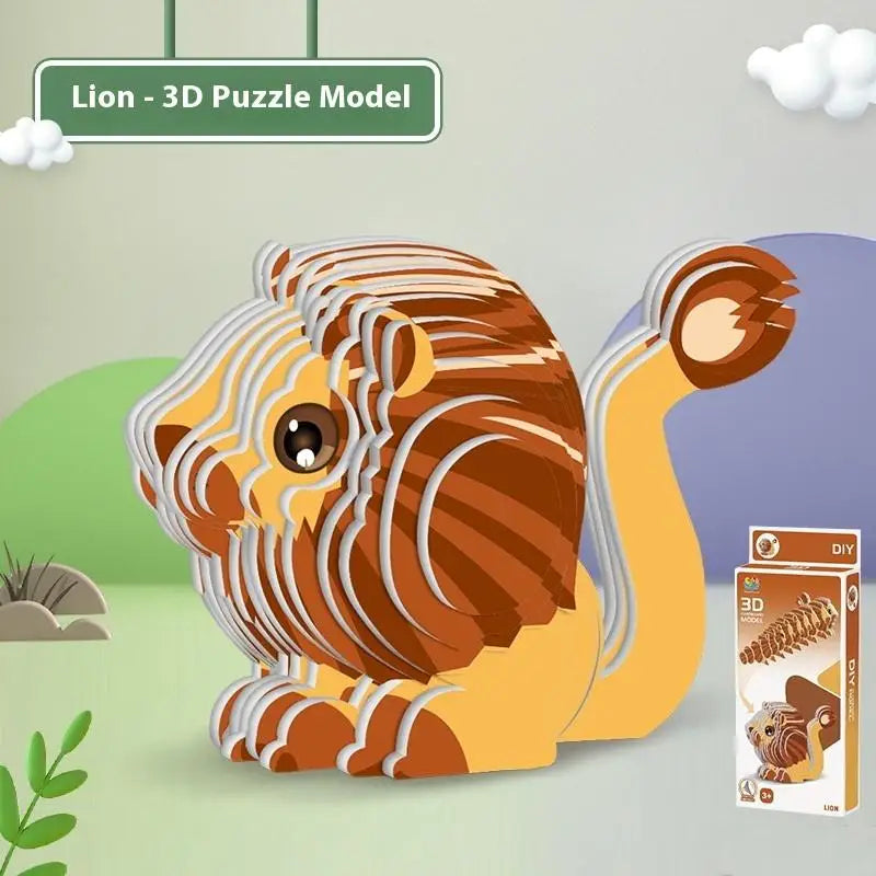 Montessori Educational Toy Set, DIY 3D Paper Model Assembly Animal Puzzle, Exciting Learning Play for Boys and Girls