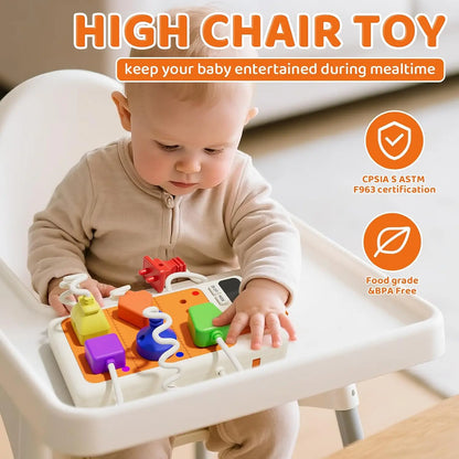 Montessori Early Educational Toys Sensory Plug Outlet for Toddlers Busy Board with Light & Sounds Airplane Car Travel Toys Gift