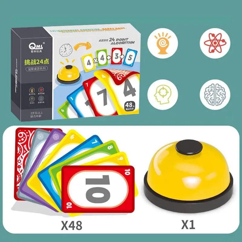Children's Intelligence Training Card 24 Point Math Addition Subtraction Arithmetic Quick Calculation Toy Family Party Games