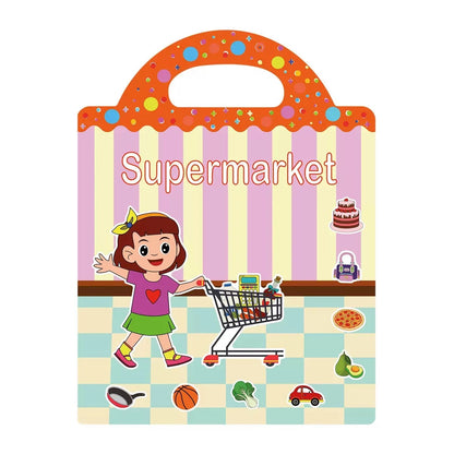 Hot New Children Scene Stickers DIY Hand-on Puzzle Sticker Books Reusable Cartoon Animal Learning Cognition Toys for Kids Gift