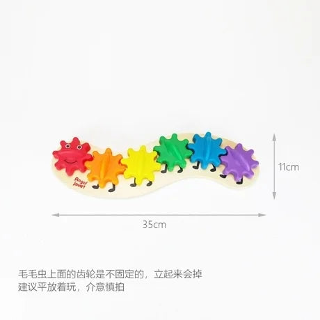 Kindergarten Montessori Busy Board  Accessories Caterpillar Gear LED Lamp Bell Roller Counting Bead Wall Toy Educational Toy