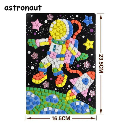 Creative Kids Game  Early Educational DIY Kits 3D Mosaics Puzzle  drawing toys Stickers EVA Foam