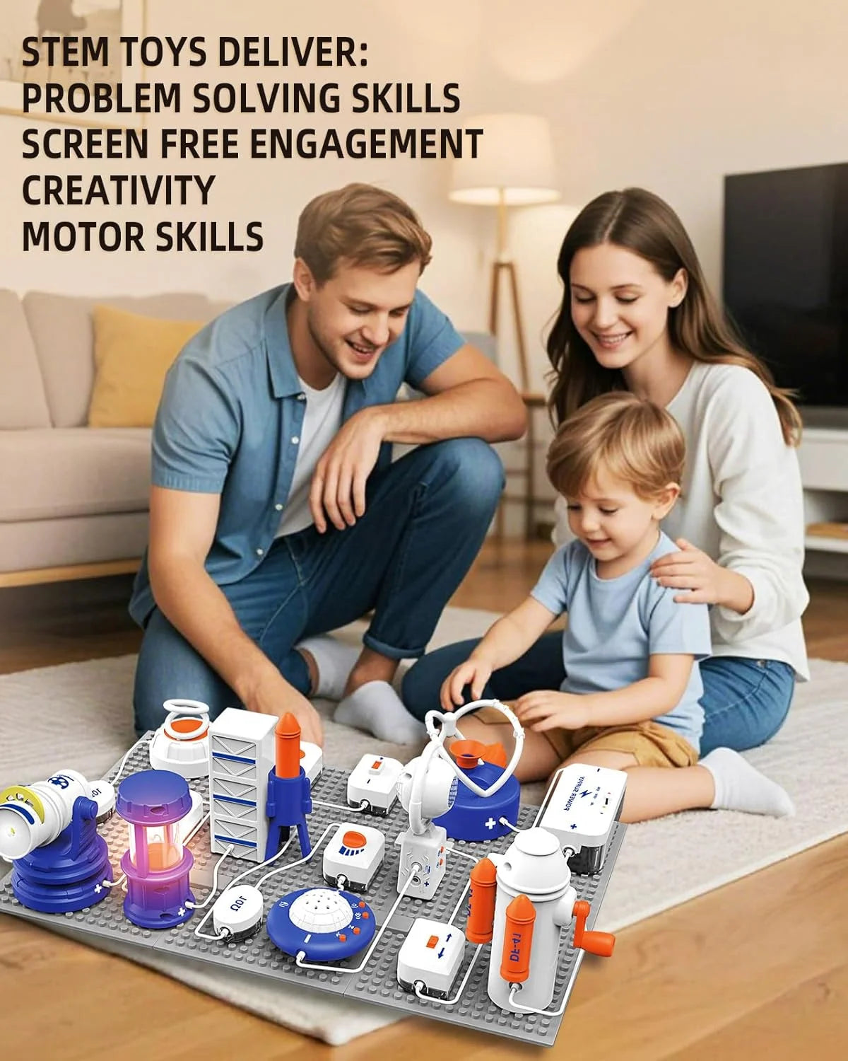 Science STEM Kits for Kids, Electronics Exploration Kit, 66 Pcs DIY Circuit Parts, Over 1200+ Projects, STEM Educational Toy Gif