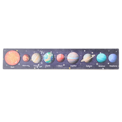 Baby Wooden Montessori Teaching Aids Science Cognition Jigsaw Puzzle Universe Solar System Eight Planet Matching Educational Toy