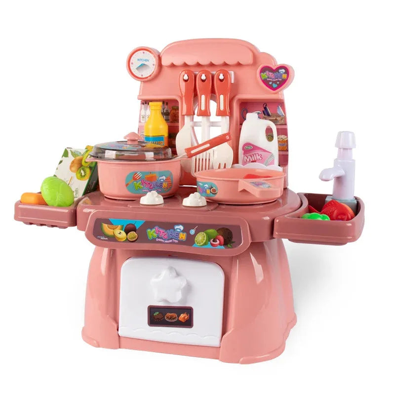 Kids Electric Kitchen Toy Set with Light & Sound Effects, Fun Educational Cooking Playset for Imaginative Role Play & Learning
