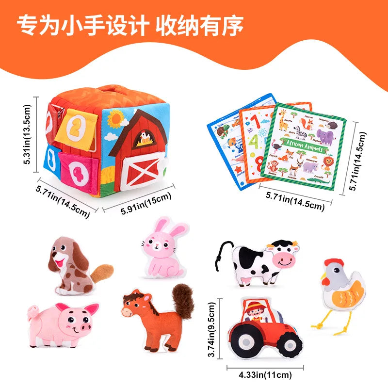 1Pc Creative Farm Storage House, tissue box shaped educational toy, fun parent-child interactive play set, great gift choice