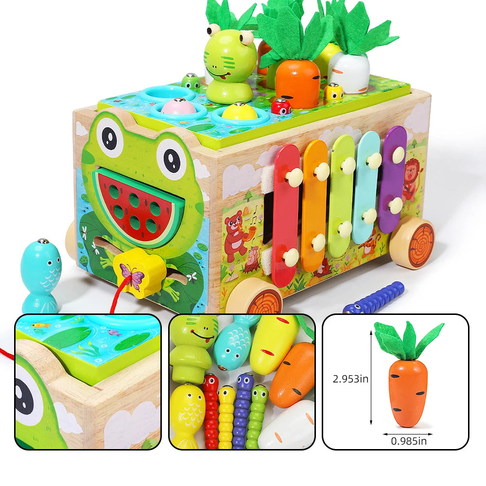 Wooden Educational Toys for Children Montessori Toys Carrot Shape Assortment Matching Games Intellectual Puzzles Baby Gifts