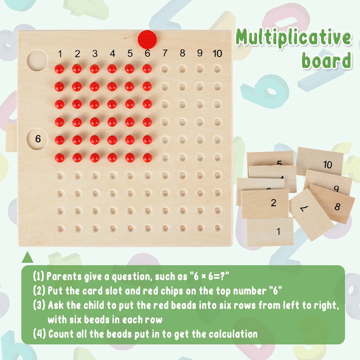 Montessori Math Board Game Multiplication and Division Board Wooden Math Teaching Aids for Homeschooling Classroom Activities
