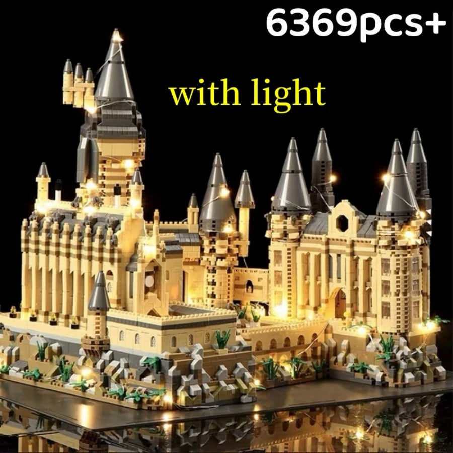 6369pcs Creative Magic Castle Building Blocks with Light STEM Educational Toy DIY Model Kit Desktop Decoration Gift for Kids
