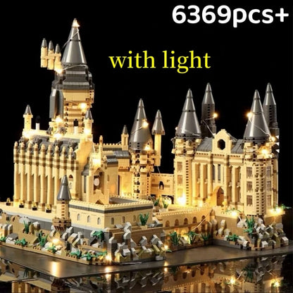 6369pcs Creative Magic Castle Building Blocks with Light STEM Educational Toy DIY Model Kit Desktop Decoration Gift for Kids