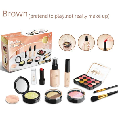 Kids Pretend Makeup Play Set for Ages 3-6 Girls, Children's Cosmetic Simulation Toy Kit, Fashion Styling Beauty Set For Girls
