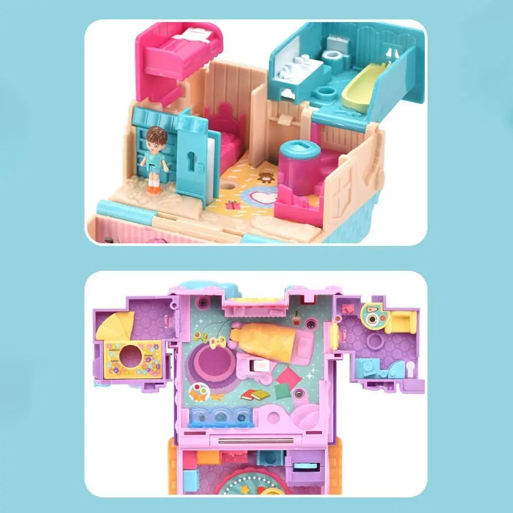 Creative Simulation Play House Toys Expandable 3D Doll Houses with Furniture Cosplay Interactive Simulated Princess Castle