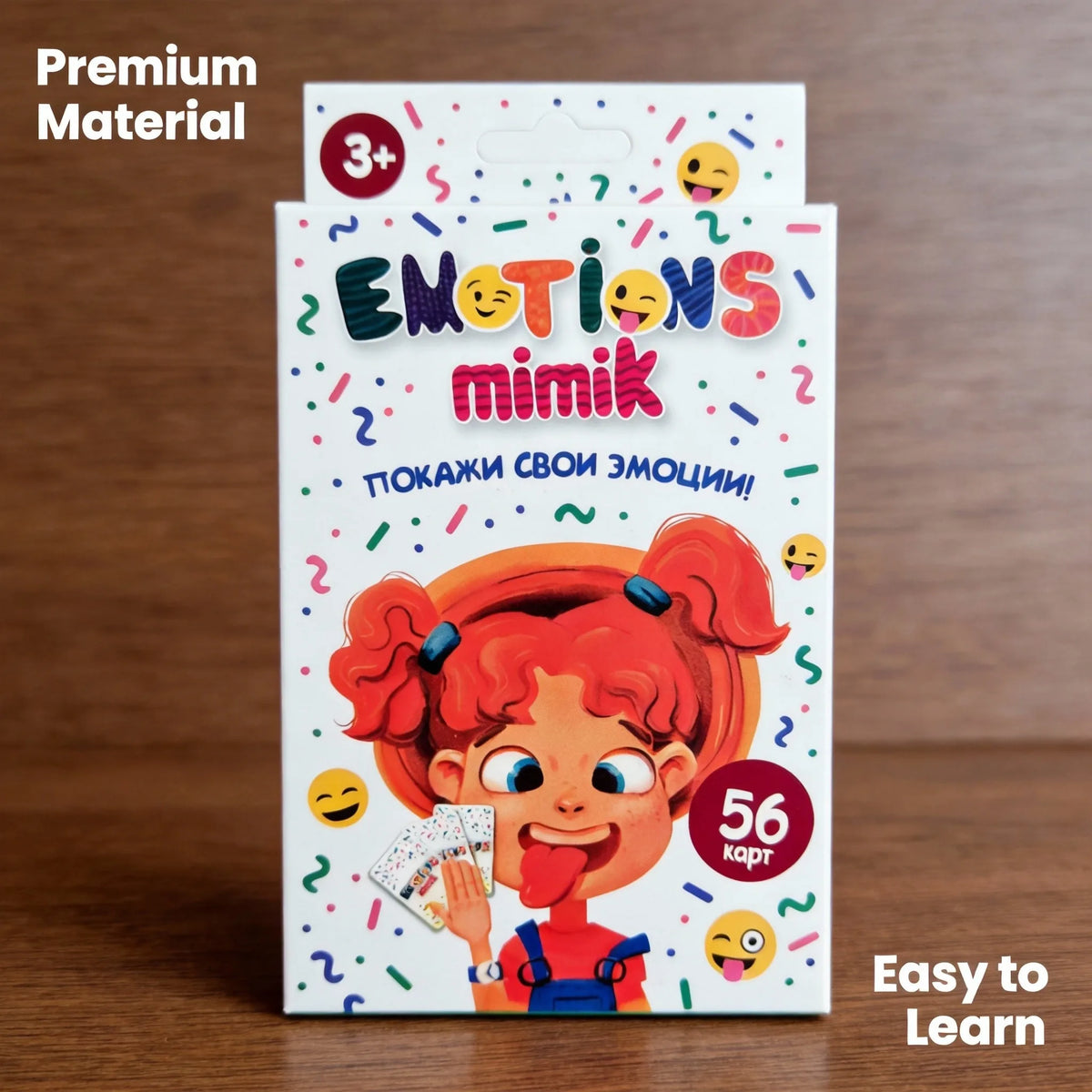 mimik EMOTIONS Card Game - Russian Version,Interactive Emotion Miming for Kids 3+, Boost Emotional Intelligence & Family Bonding
