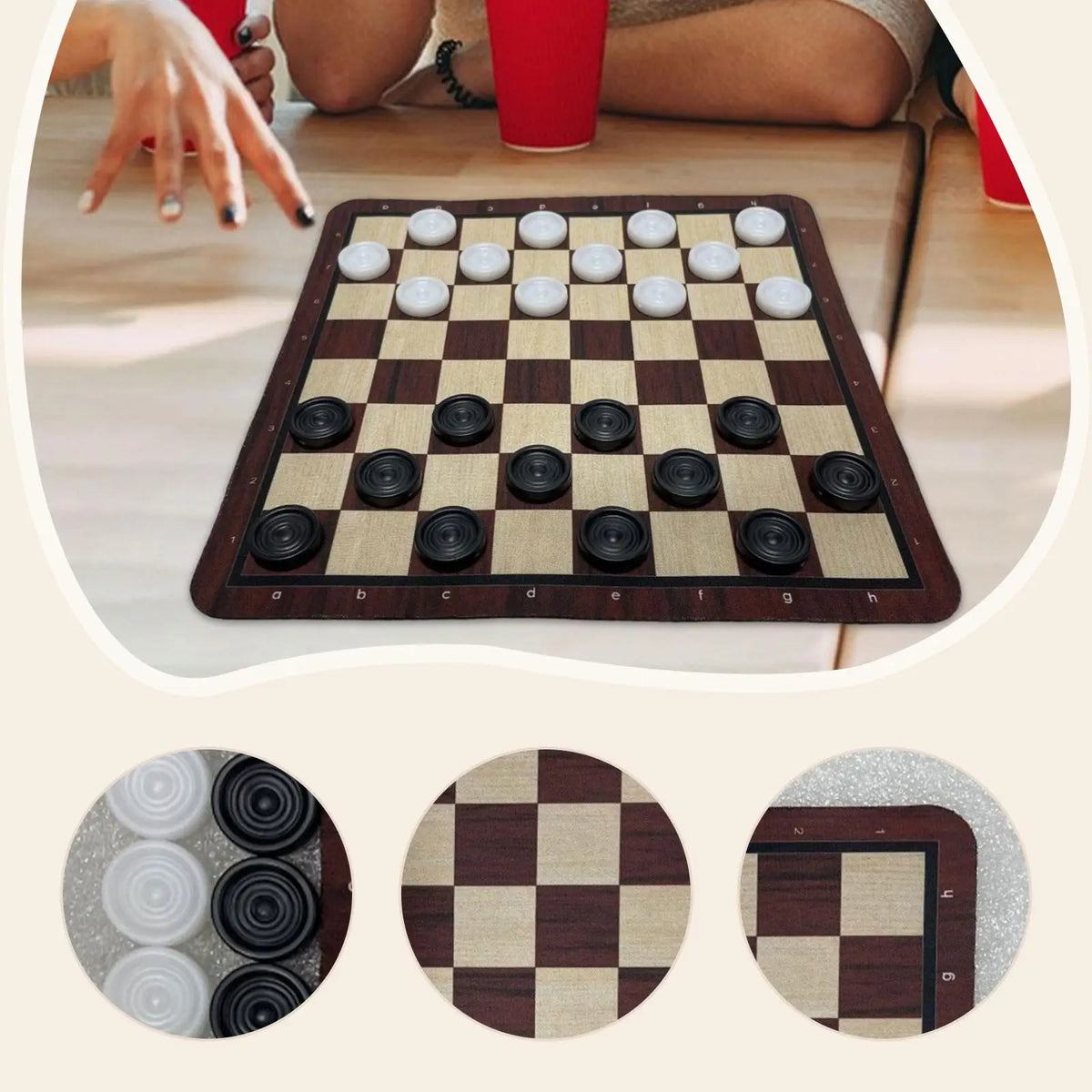 Chess Set Kids Gift Leisure Play Travel Interactive Portable Checkers Pieces