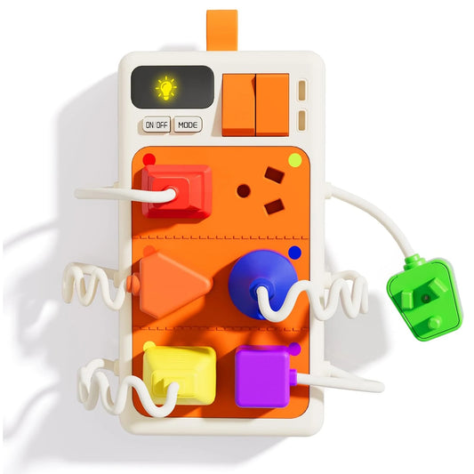 Montessori Early Educational Toys Sensory Plug Outlet for Toddlers Busy Board with Light & Sounds Airplane Car Travel Toys Gift