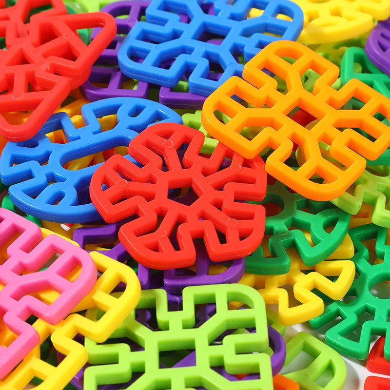 Montessori Geometric Shapes Interlocking Building Blocks for Kids Fun and Educational Gifts Creative Construction Toys
