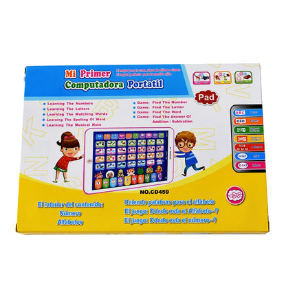 Spanish-English Bilingual Kids Learning Tablet Toy: Educational Interactive Play Toy for Toddlers & Preschoolers Children