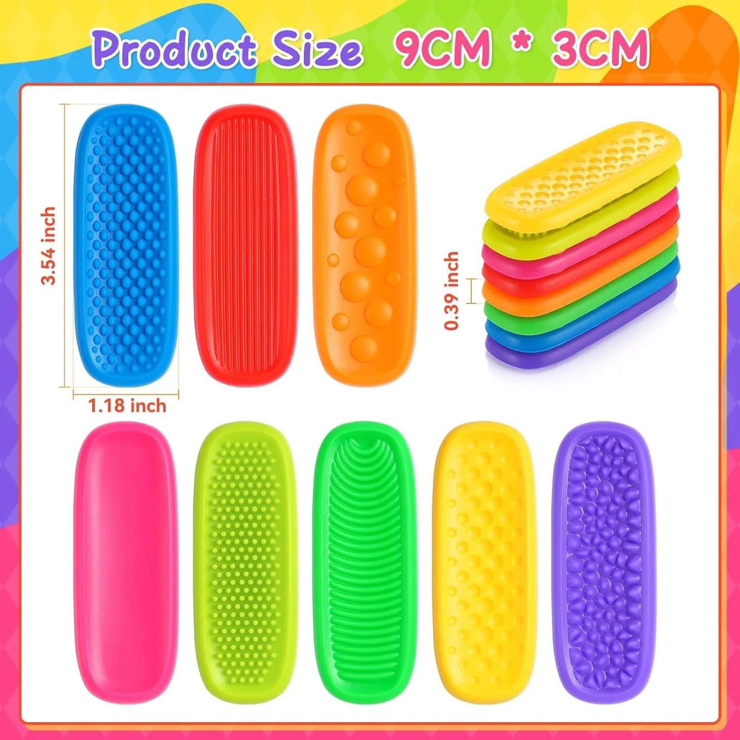 8/16 Pack Fidget Toys Kids Calm Strips Sensory Toys for Kids with Autism, Texture Suction Toys Worry Stone for Calming Down