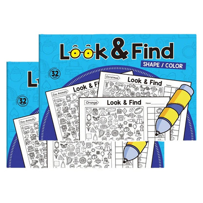 Look and Find Activity Book for Kids with Hidden Objects, Focus Attention Practice, Fun Coloring Activity Book for Home School