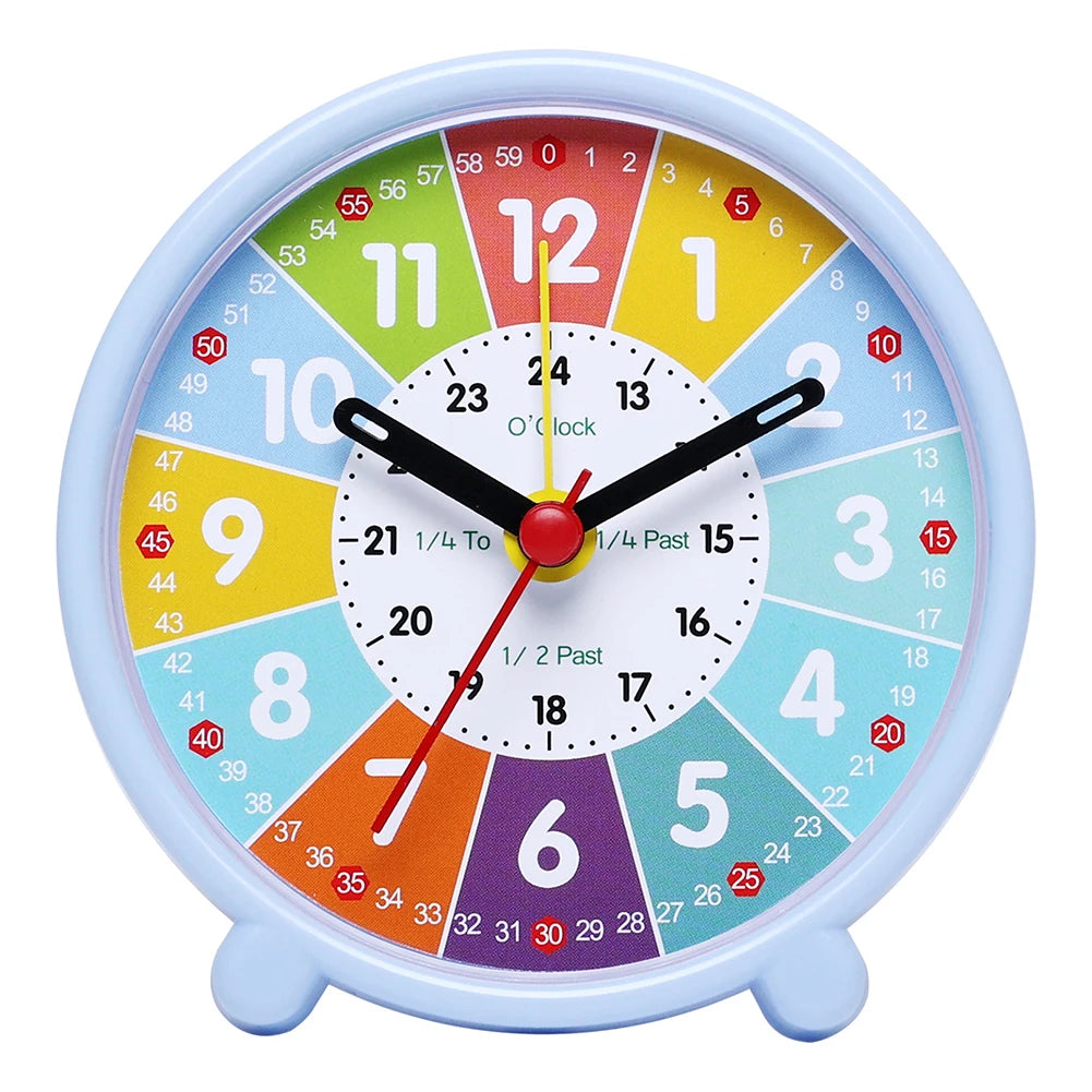 Friendly Silent Learning Clock with Colorful Design and 24 Hour Time Format for Teaching Hours and Minutes Clearly