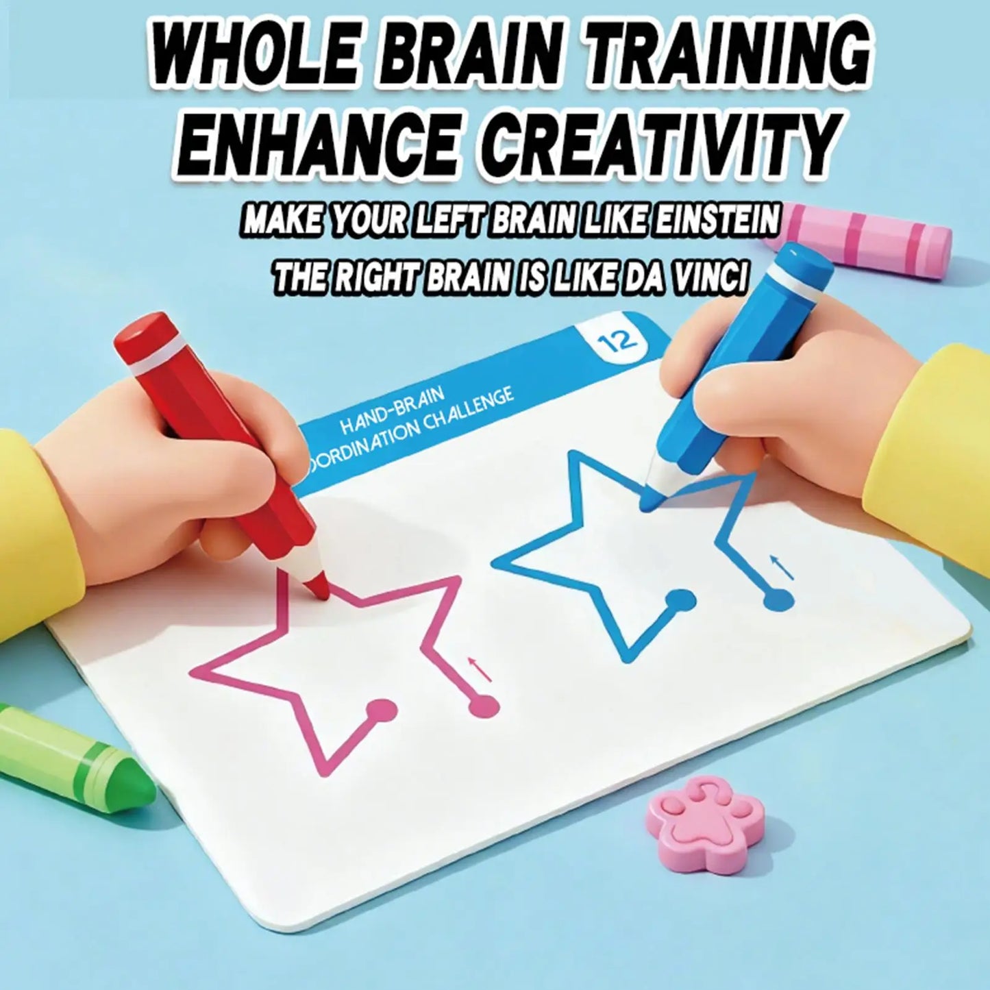 20pcs children Brain Training Card Game Educational Cognitive Toy Left And Right Brain Game Cards For Hand Coordination