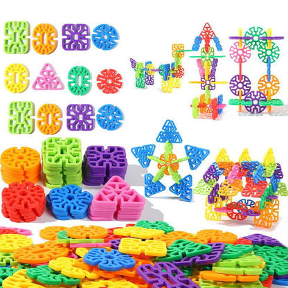 Montessori Geometric Shapes Interlocking Building Blocks for Kids Fun and Educational Gifts Creative Construction Toys