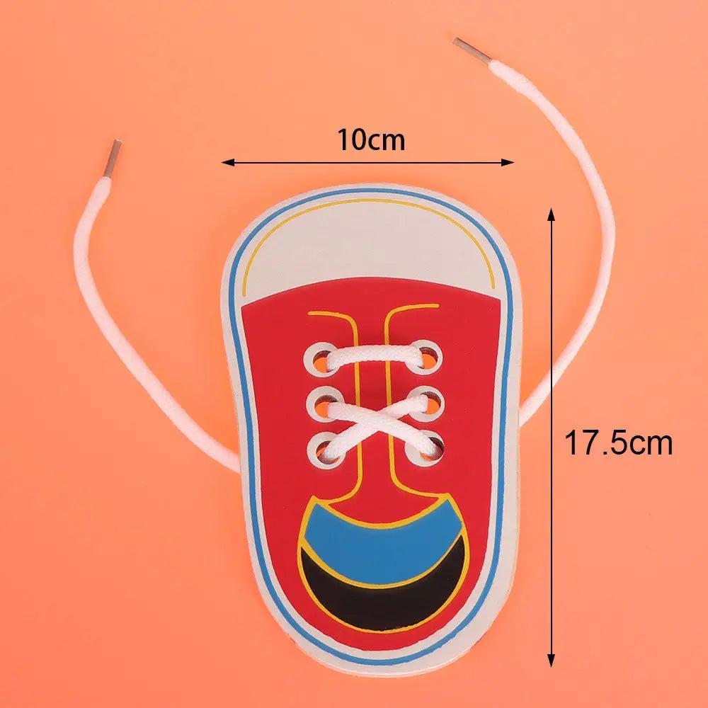 Practice Montessori Learning  Wooden Shoe Lace Educational Toys Tie Shoelaces Toys