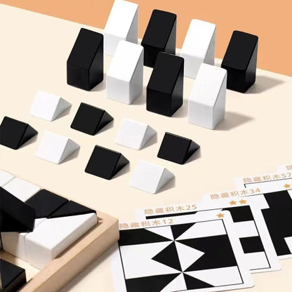 Montessori Geometric Shape Puzzles Building Blocks Wooden 3D Jigsaw Puzzle Kids Educational Logical Thinking Training Game Gifts