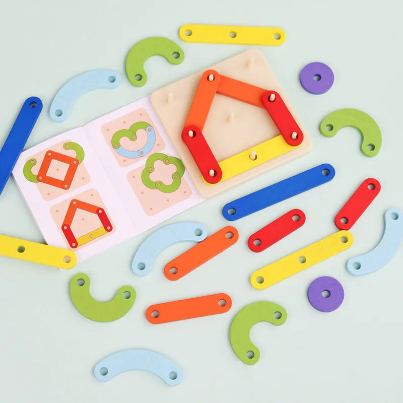 Montessori Game Creative Toy Graphics Geometric Pegboard Puzzle Childhood Educational Toys For Preschool Children Kids Gifts